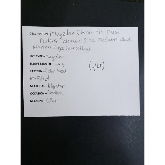 Magellan Classic Fit Mesh Pullover Women's Size Medium Black Realtree Edge Camou - Picture 7 of 7